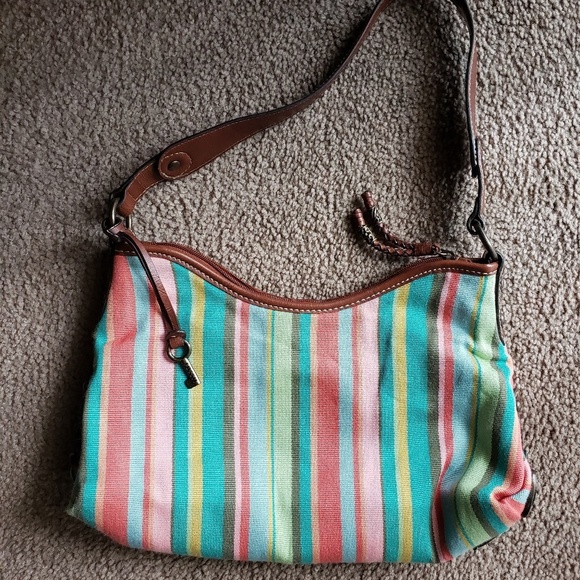 Fossil multi stripe shoulder bag - Picture 2 of 8